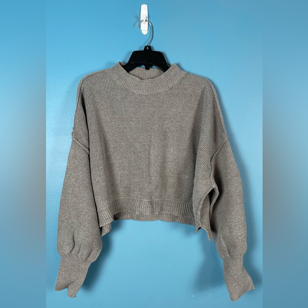 FREE PEOPLE COPPER TAG CROPPED SWEATER SIZE LARGE
